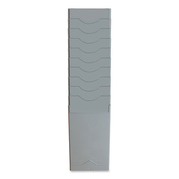 Pyramid Technologies Time Card Rack, 10 Pockets, Plastic, Light Gray freeshipping - TVN Wholesale